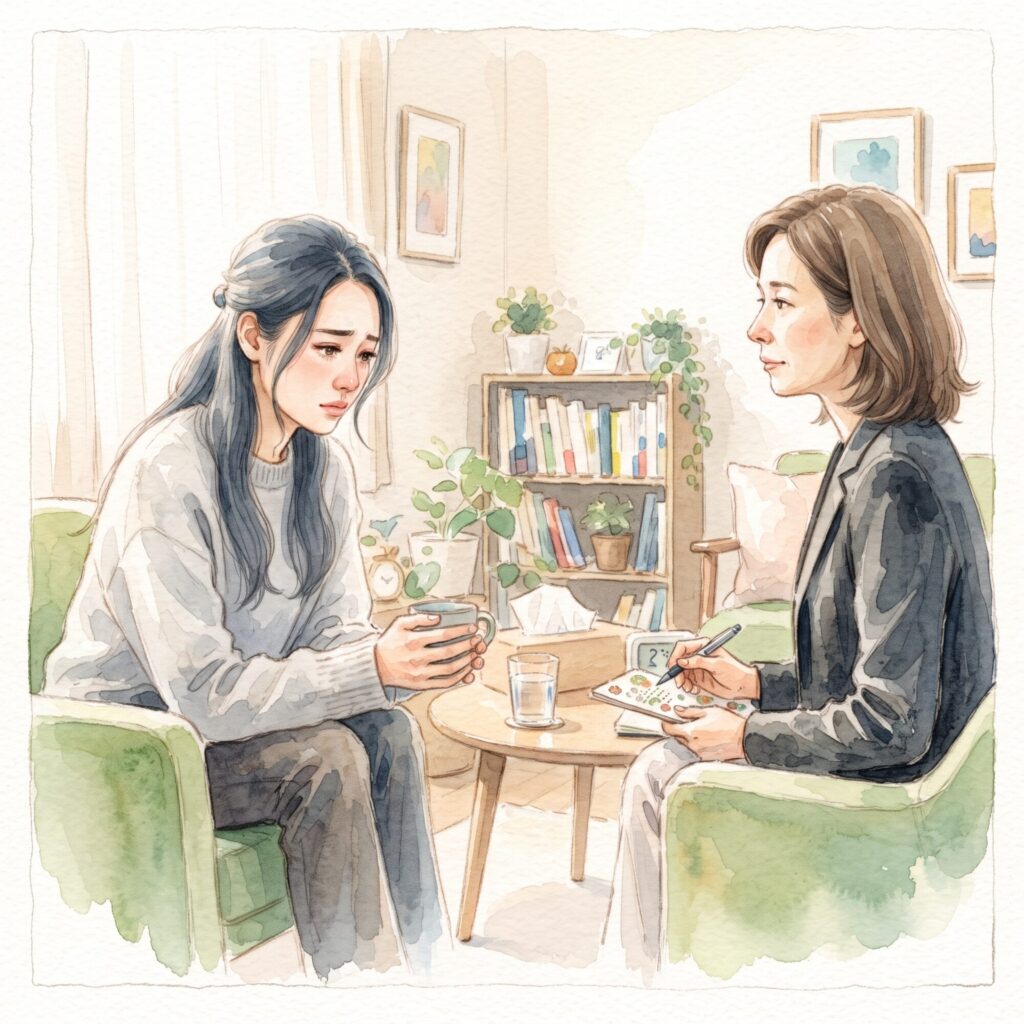 カウンセリングを受けている女性