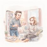 夫婦喧嘩をしている男女